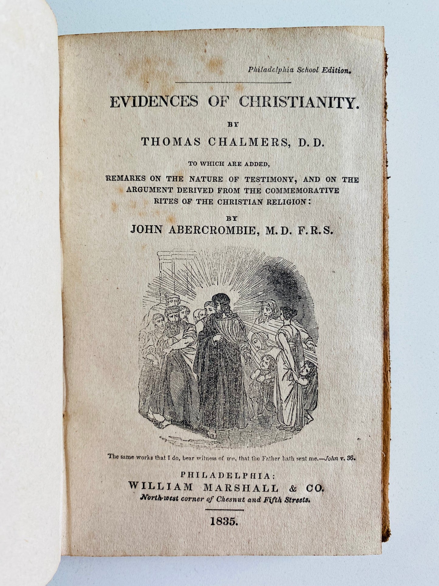 1835 THOMAS CHALMERS. Evidences of Christianity and Authenticity of the Gospel. Nice Leather Edition