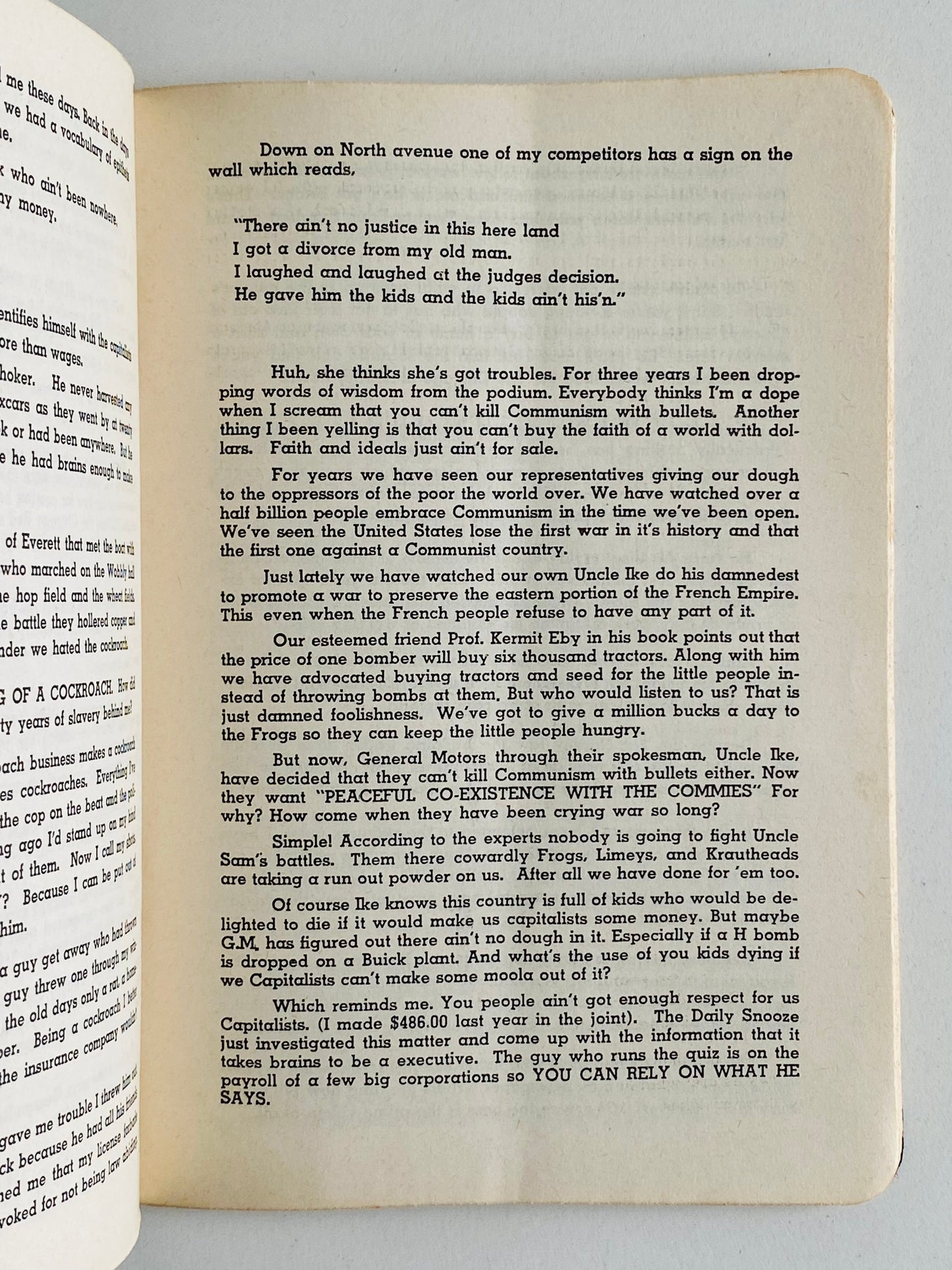 1950's SLIM BRUNDAGE. Ravings of a Manic Depressive. Rare Beatnik Philosopher and Soap-Boxer!