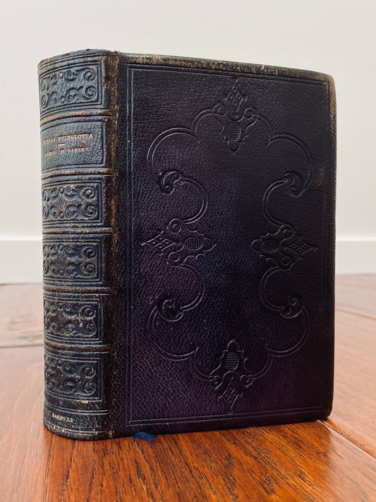 1868 BIBLIA POLYGLOTTA. Greek & Latin Bible Belonging to Victorian Novelist, Emily Sarah Holt