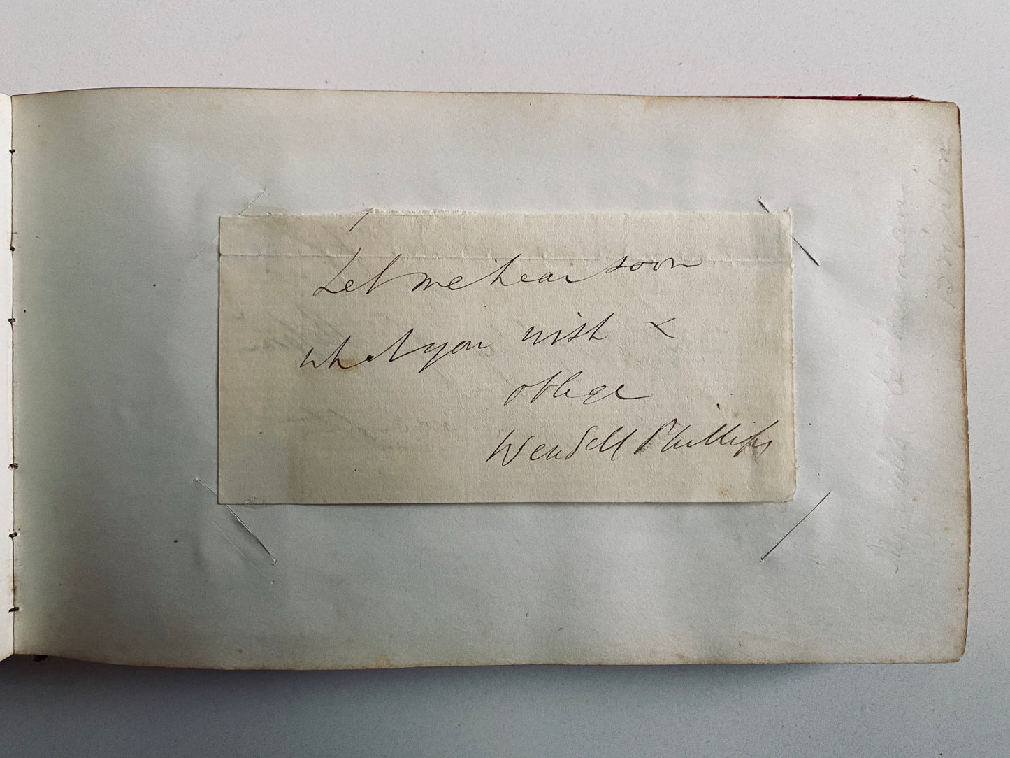 1854 AUTOGRAPH ALBUM. Harriet Beecher Stowe, William Lloyd Garrison, Stephen A. Douglas, &c