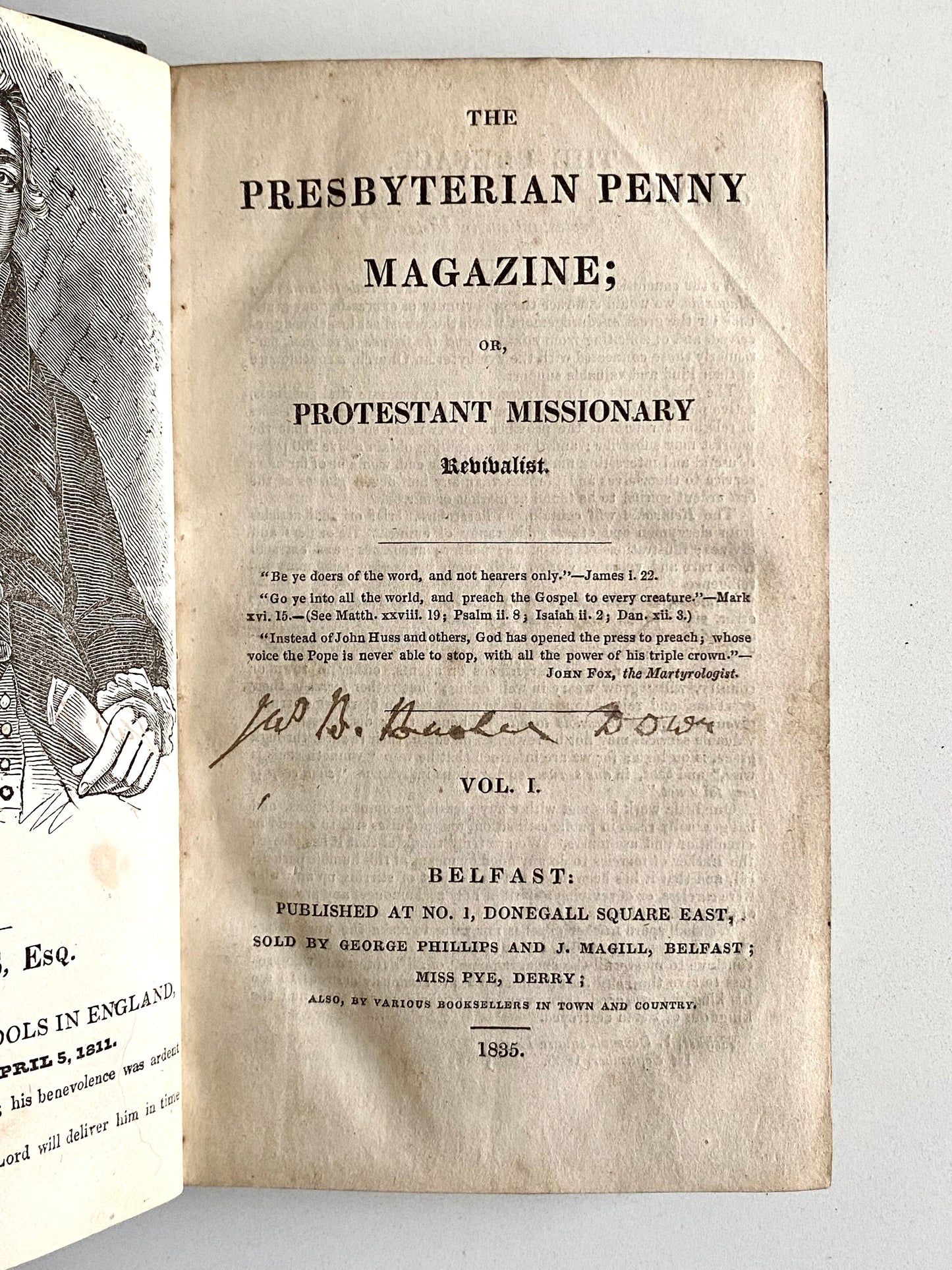 1835 IRISH PRESBYTERIAN REVIVALIST MAGAZINE. Revivals, Camp Meetings, Richard Baxter, Prayer Meetings, &c.