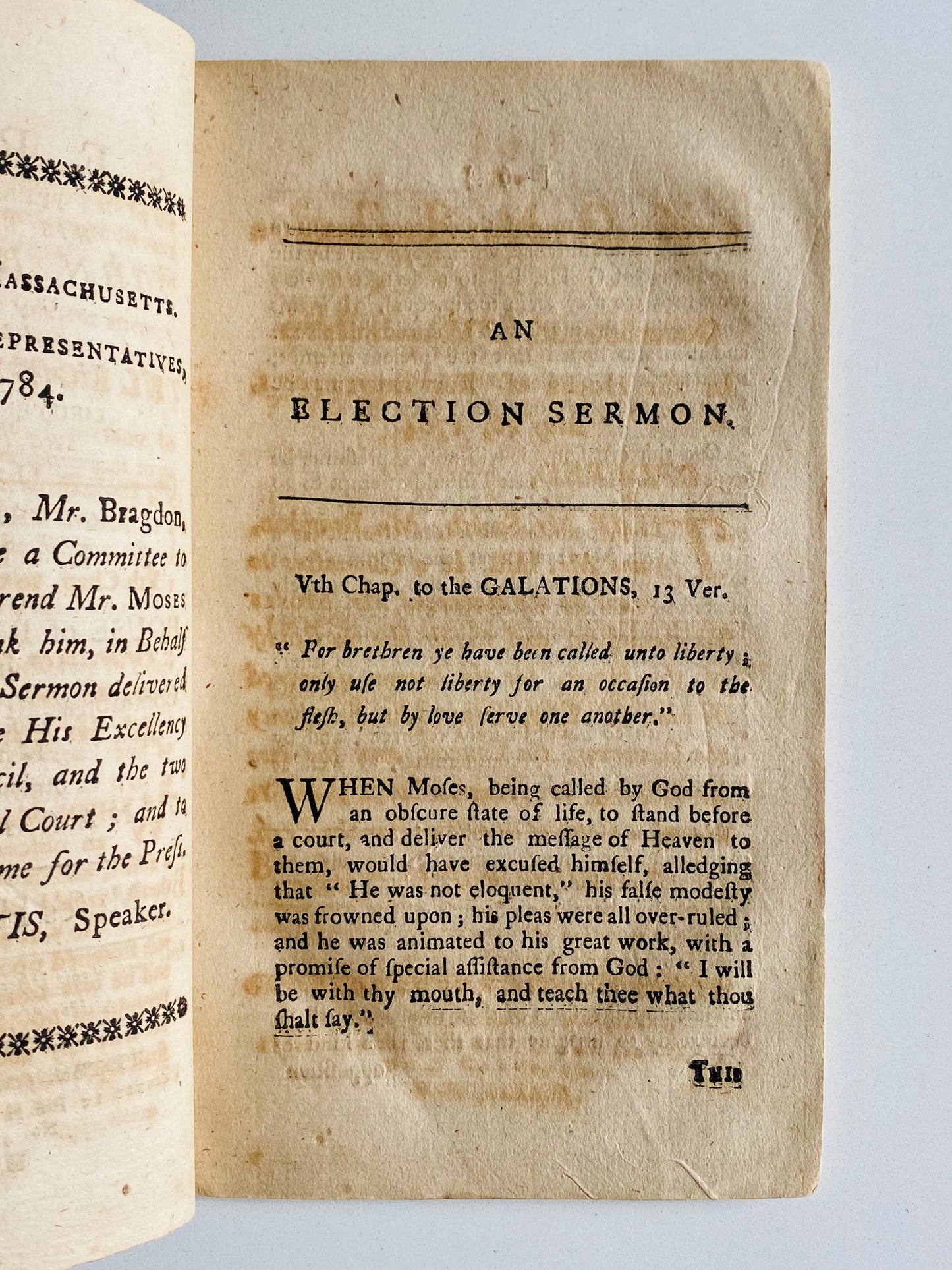 1784 MOSES HEMMENWAY. First Election Sermon Preached After American Revolutionary War - Celebrating Freedom & Liberty.