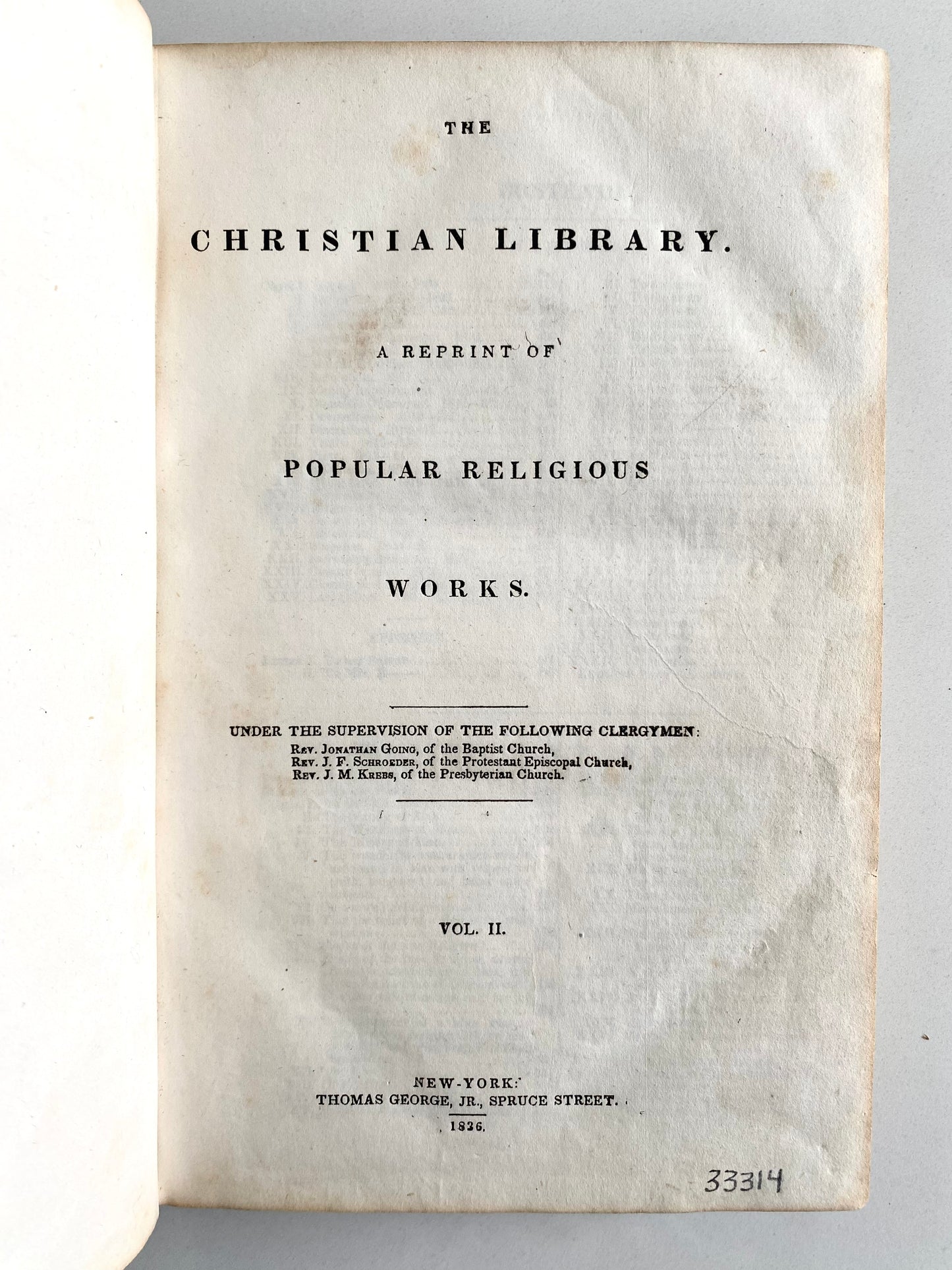 1836 CHRISTIAN LIBRARY. Revivalism and the New Measures during Second Great Awakening.