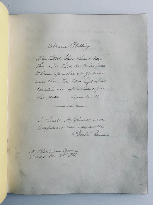 1862 PHOEBE PALMER. Important Manuscript Methodist Autograph Book - Chinese Missions, &c.