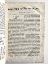 Load image into Gallery viewer, 1831 PENNSYLVANIA REGISTER. Rare Amish, Mennonite, Free Coloured Persons, Slaves, &amp;c.