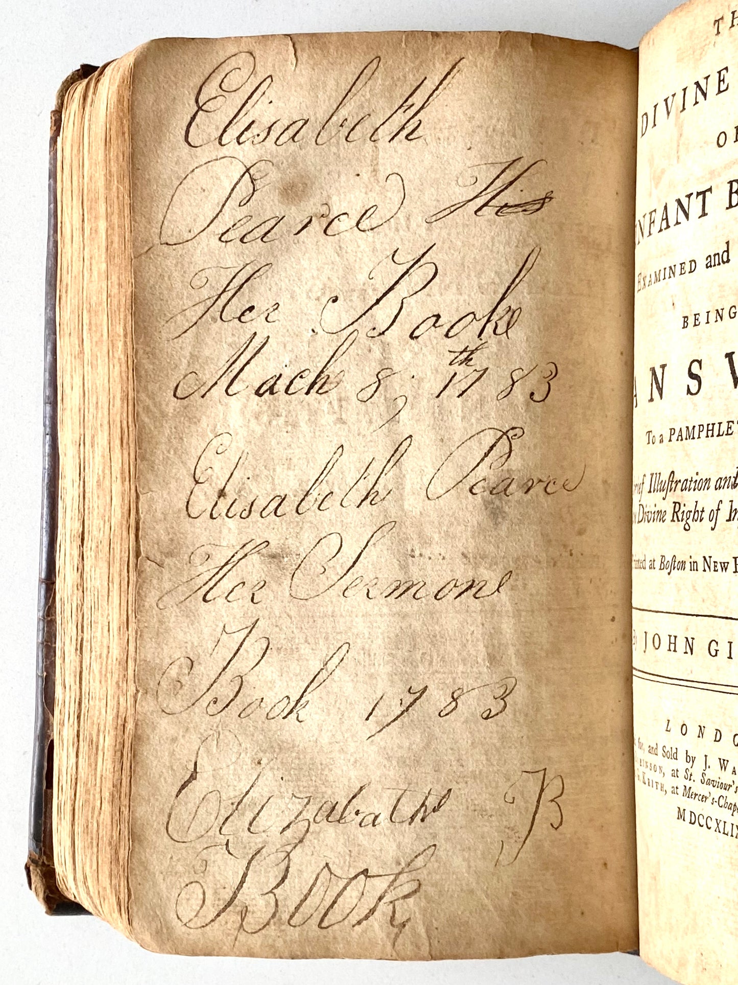 1749 JOHN GILL. Divine Right of Infant Baptism Disproved + Others. Rare Baptist Sammelband!