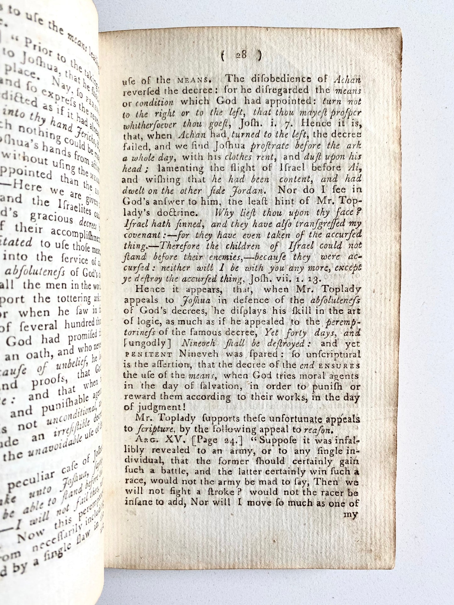 1788 JOHN WESLEY & AUGUSTUS TOPLADY. Debate Regarding Calvinism and the Divine Decrees.