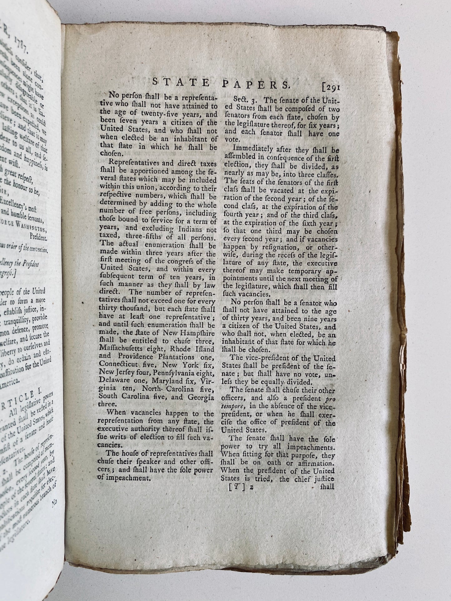 1787 CONSTITUTION OF UNITED STATES. First English Printing of Important Americana