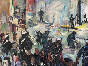 1968 MARTIN LUTHER KING JR. Important Large Scale Painting on the Death of MLK Jr.