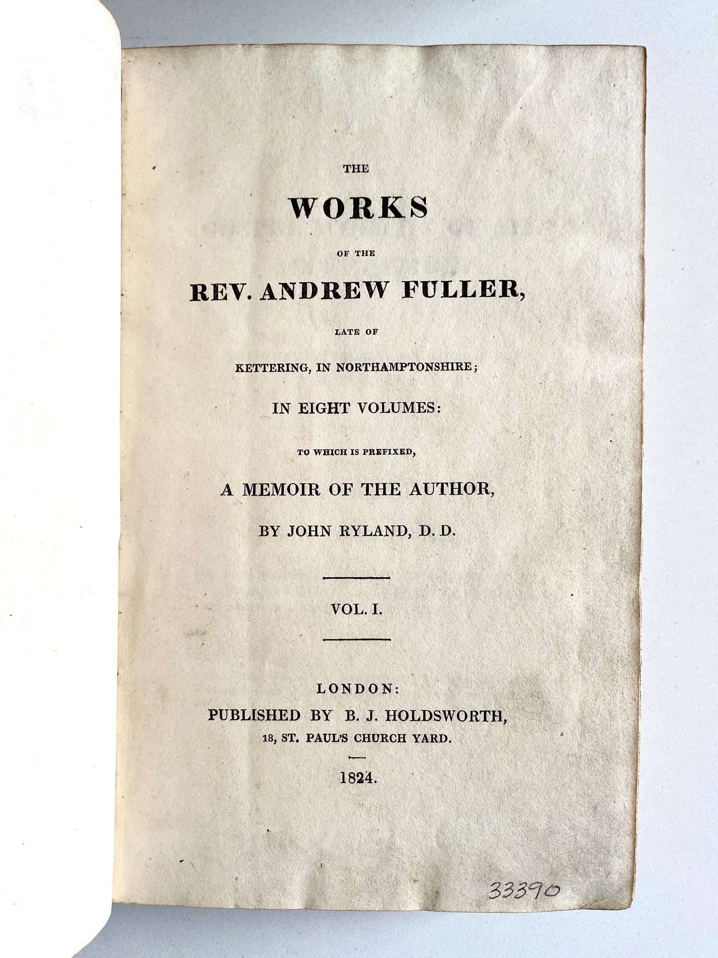 1824 ANDREW FULLER. 9 Volume Works of Important Baptist Divine and Theologian