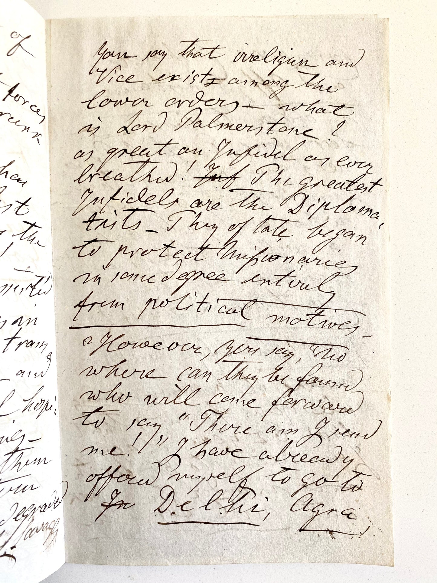 1857 JOSEPH WOLFF. 15pp Manuscript Letter Rebuking England for Its Treatment of Missionaries!