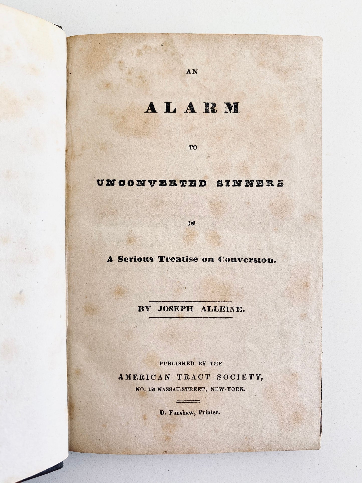 1830 JOSEPH ALLEINE. An Alarm to Unconverted Sinners to Turn and Be Converted. Puritan.