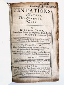 1655 RICHARD CAPEL. Westminster Assembly Puritan on Temptation. 600+ Pages on Battling Sin!