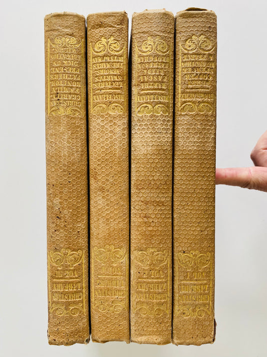 1836 THE CHRISTIAN LIBRARY. Complete in Four Volumes. Property of Rev. Harvey Freegrace Leavitt, b.1796.