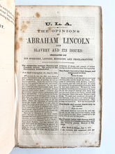 Load image into Gallery viewer, 1796-1866 ABRAHAM LINCOLN, SLAVERY, AND CIVIL WAR. Important Sammelband of 71 Works!