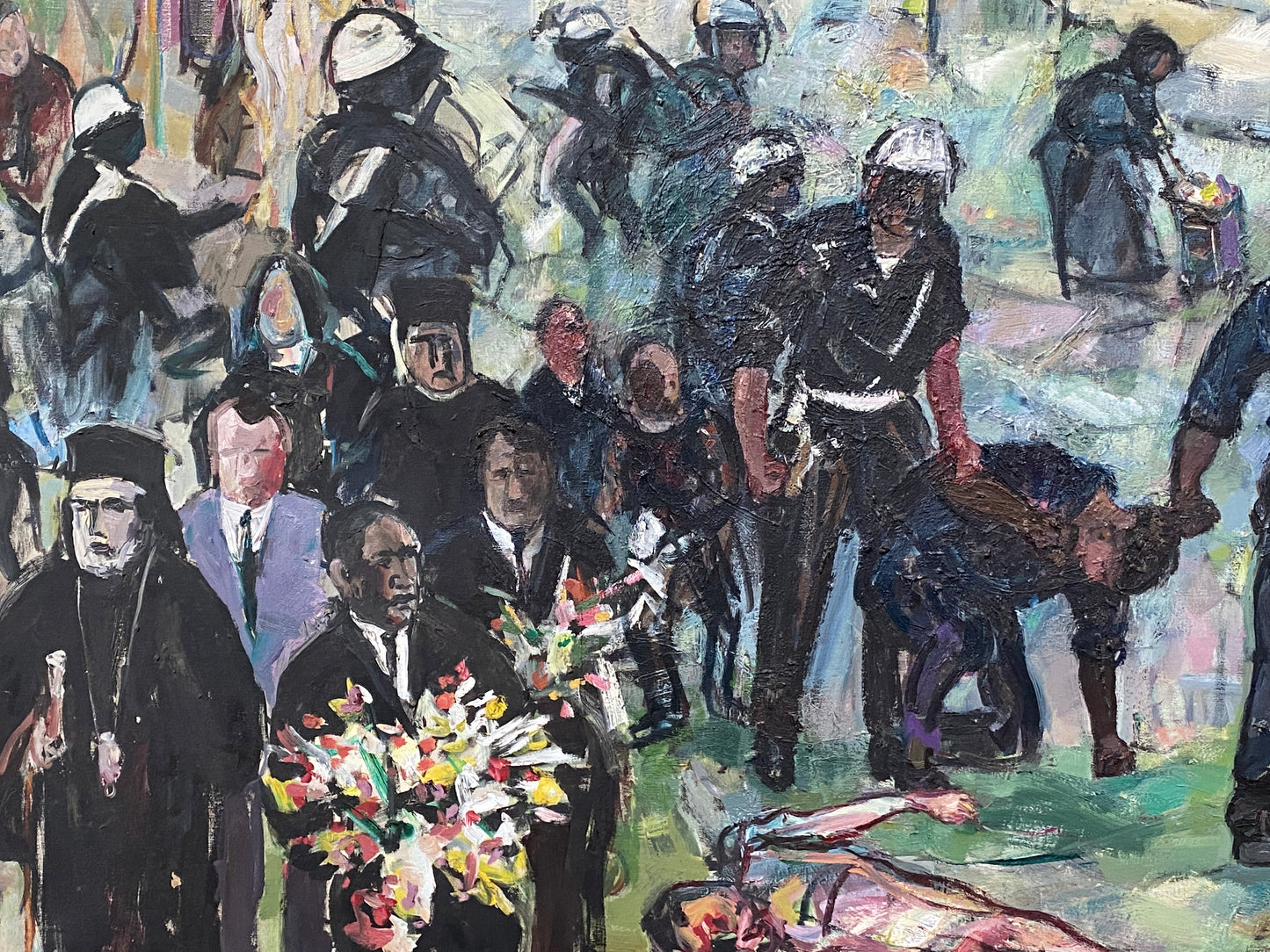 1968 MARTIN LUTHER KING JR. Important Large Scale Painting on the Death of MLK Jr.