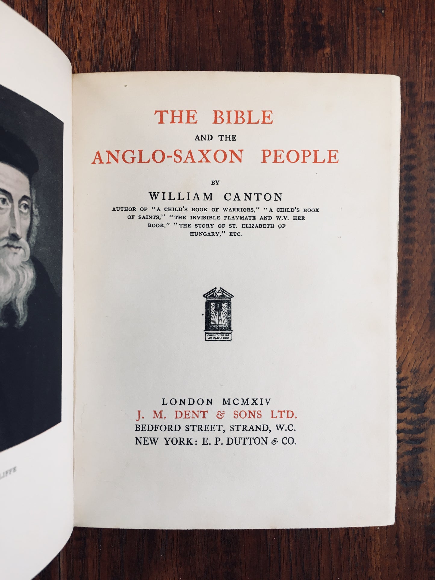 1914 WILLIAM CANTON. Fine Binding Edition of The Bible and the Anglo-Saxon People