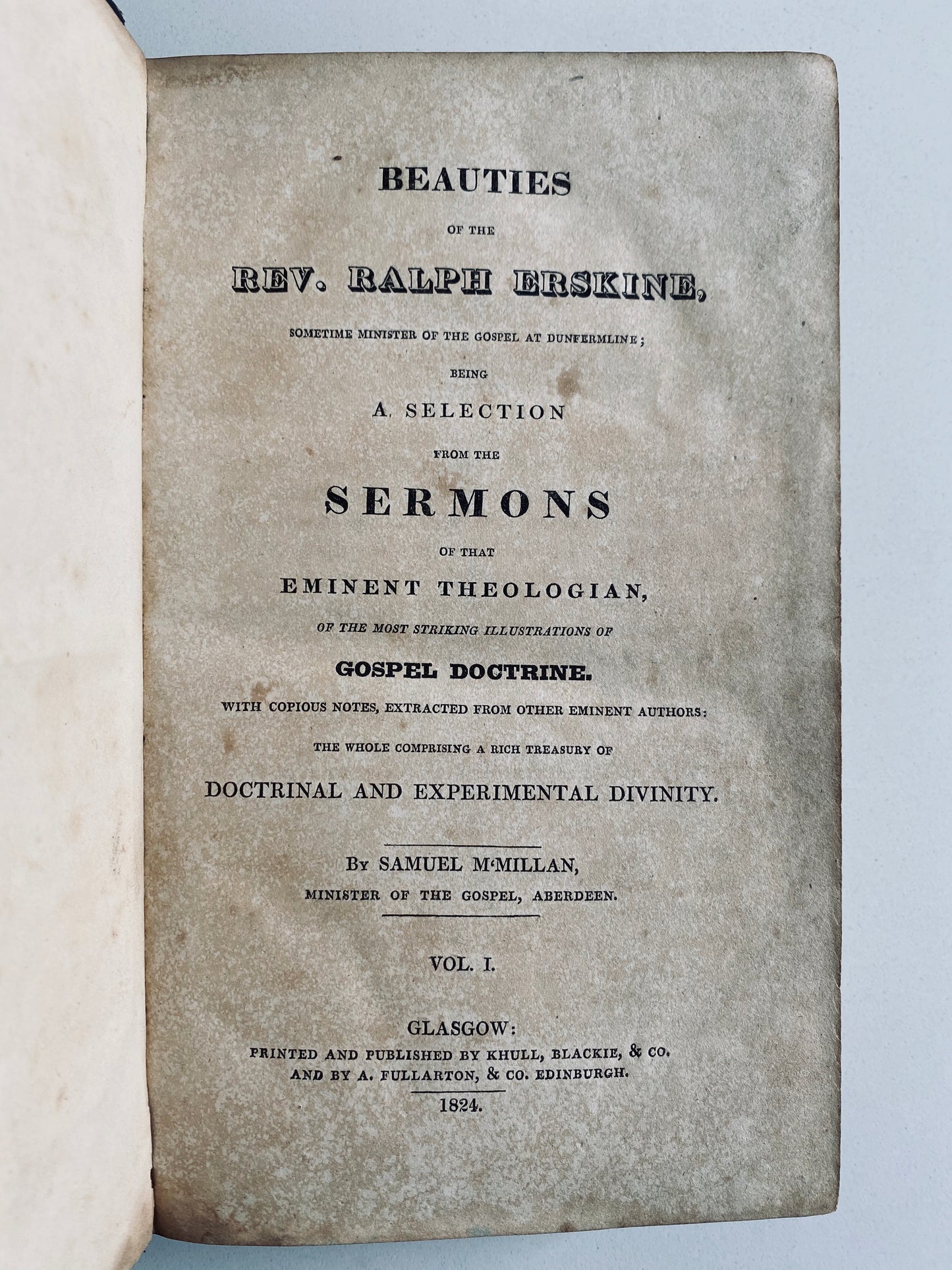 1824 RALPH ERSKINE. Scottish Doctrinal and Experimental Sermons. Whitefield Scottish Revival of 1742