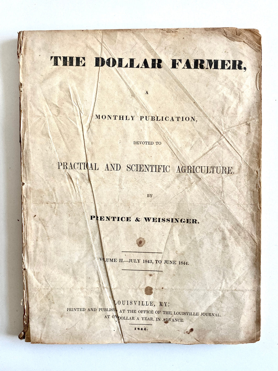 1844 DOLLAR FARMER. Vampires - Raining Flesh - Horticulture &c.