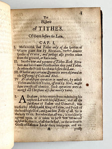 1618 JOHN SELDEN. Tithes Proved to be Un-Scriptural and the Custom of Man. 1st Edition.