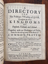 Load image into Gallery viewer, 1644 PRESBYTERIAN / PURITAN. Directory for the Publique Worship of God - Replaced Common-Prayer.