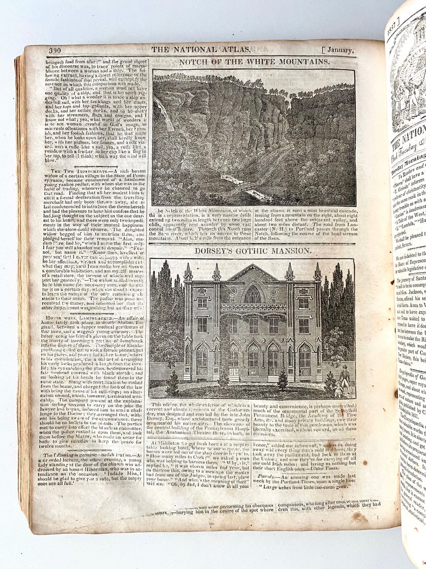 1836 NATIONAL ATLAS WEEKLY. Indian Wars, Texas, Cholera, Charles Dickens, Negros & Slaves, &c.