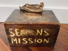 Load image into Gallery viewer, 1880&#39;s MISSIONARY COLLECTION BOX. Fantastic Custom / Naive / Folk Seaman&#39;s Mission Box!
