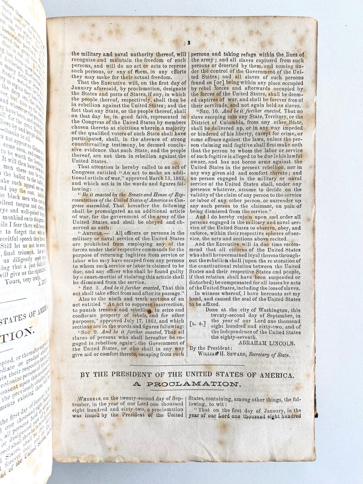 1796-1866 ABRAHAM LINCOLN, SLAVERY, AND CIVIL WAR. Important Sammelband of 71 Works!