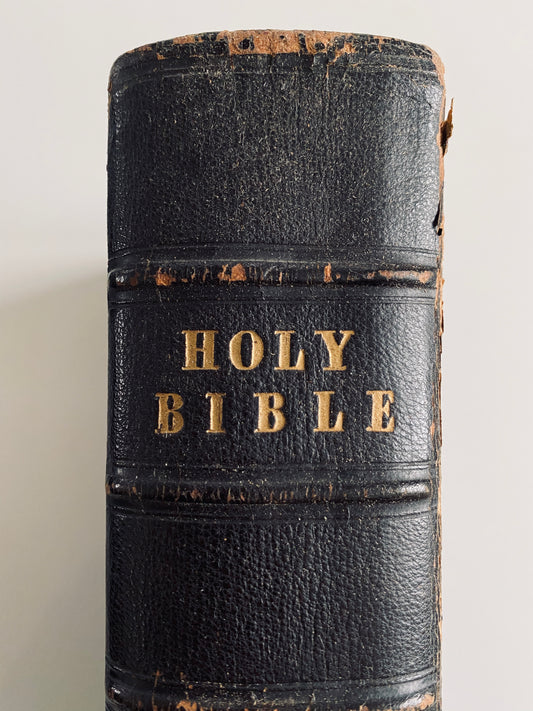 1855 HOLY BIBLE. Rescued from the Steamship "City of Washington" Shipwrecked by its Drunken Captain.