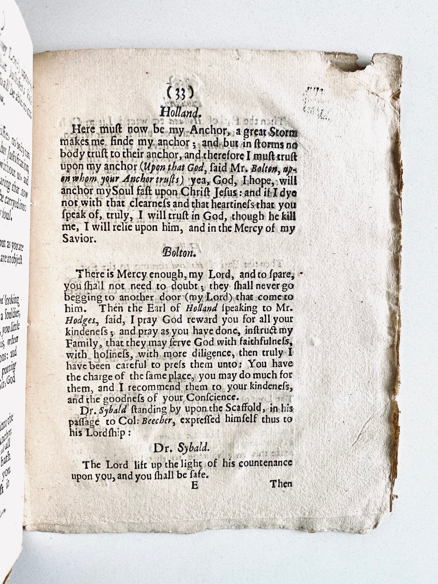 1649 SERMONS TO BEHEAD BY. Counsel of William Sibbald, Samuel Bolton, and Thomas Hodges to Royalists Being Beheaded.