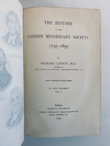 1899 RICHARD LOVETT. History of the London Missionary Society - 2vols - Rare Primary History
