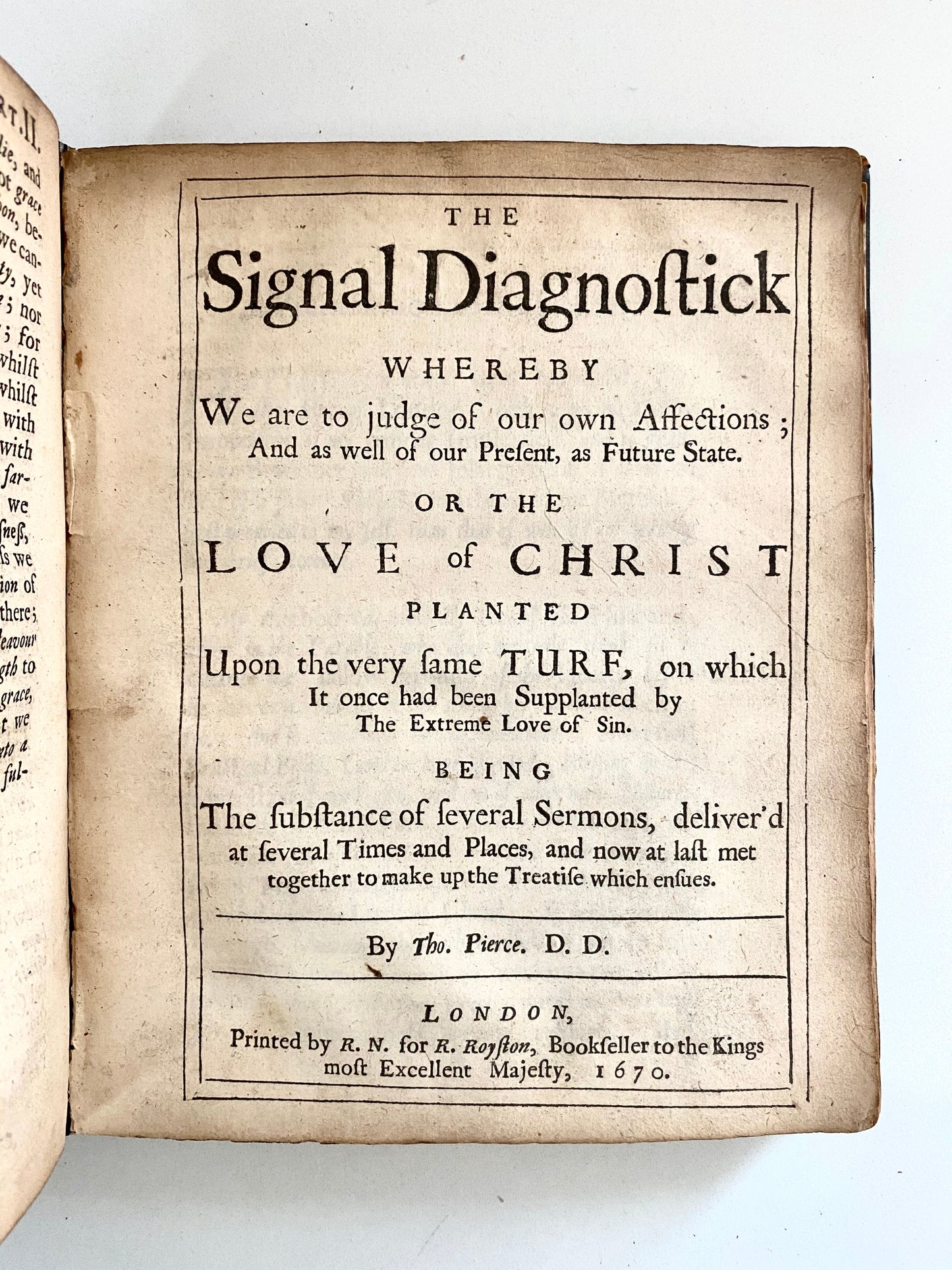 1670 THOMAS PIERCE. Puritan on The Evil of Sin and Genuine Christian Affections. Like Jonathan Edwards