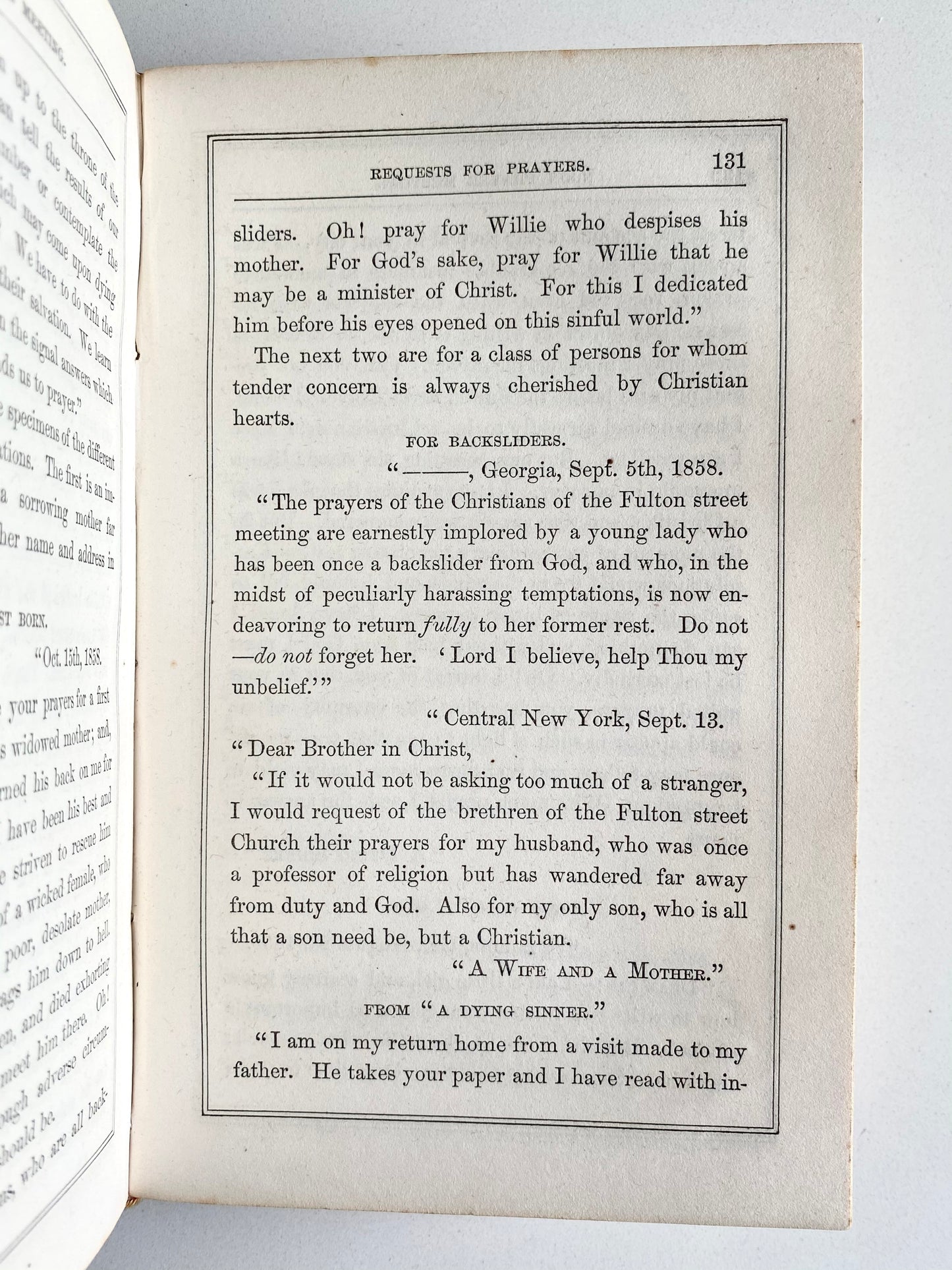 1858 FULTON STREET PRAYER REVIVAL. The Noon Prayer Meeting of the North Dutch Church.