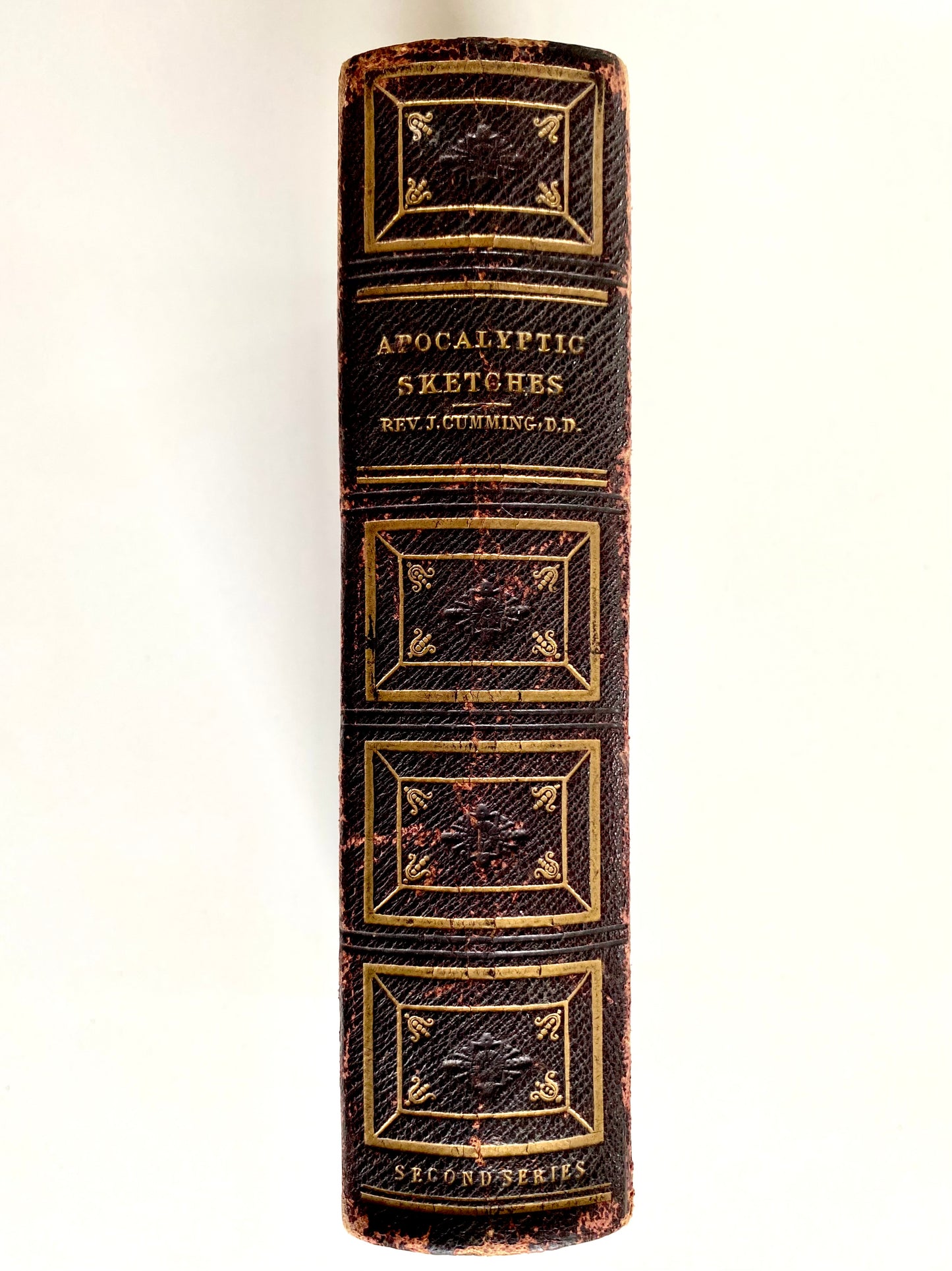 1849 JOHN CUMMING. Apocalyptic Sketches; Lectures on the Seven Churches of Asia. Attractive Leather Binding.