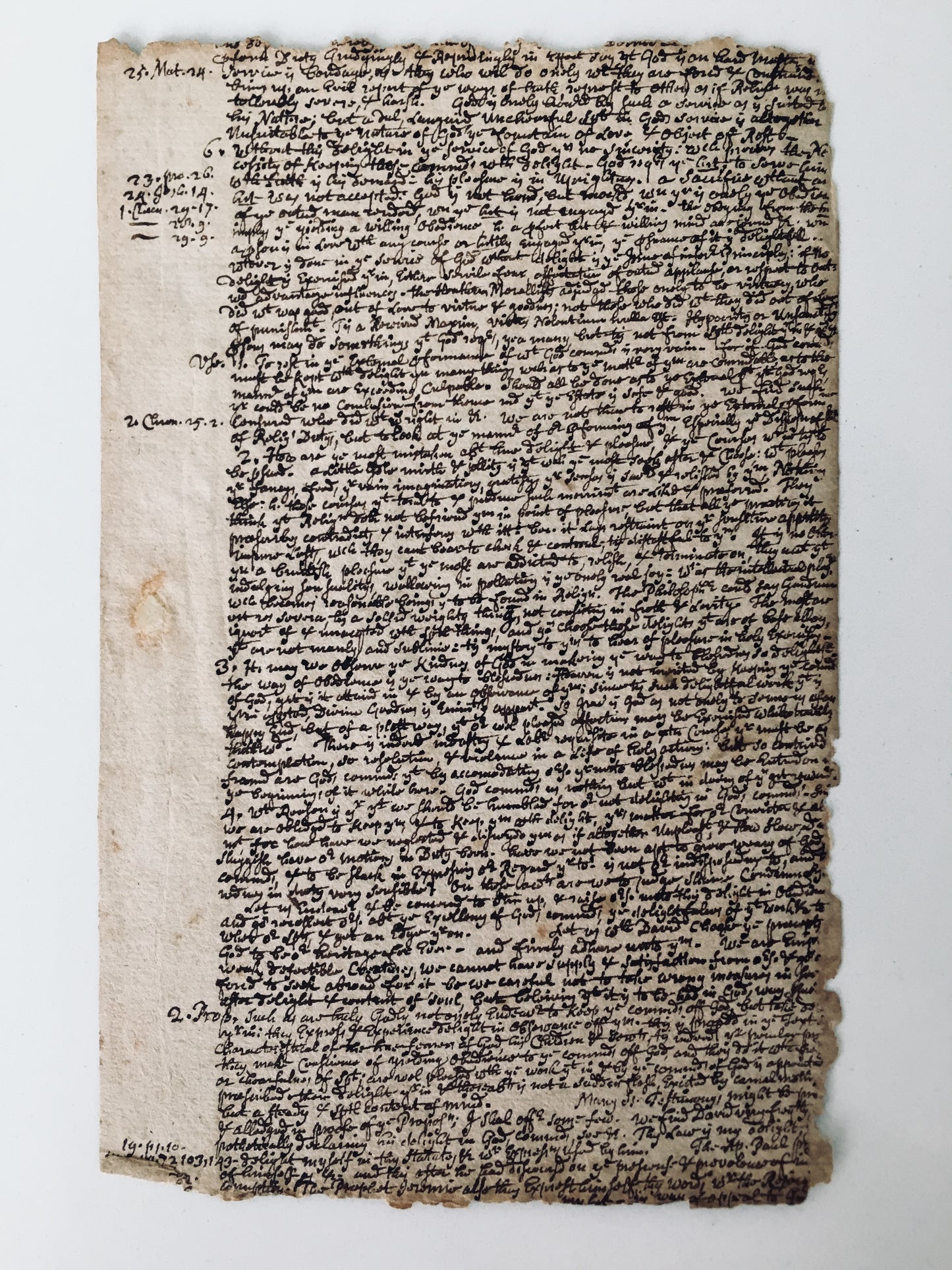 1701 HENRY GIBBS. Salem Witch Trial Connected Four-Page Manuscript Sermon on Obedience of the Elect