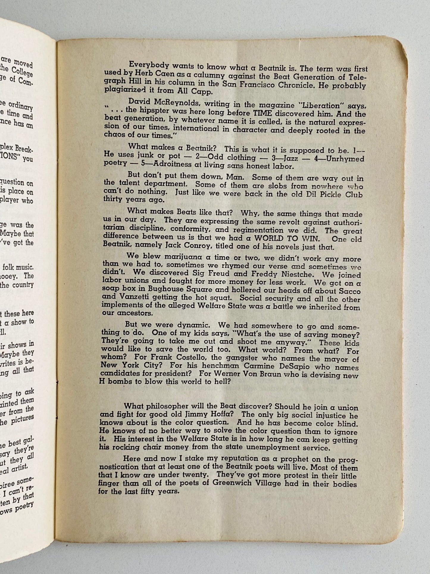 1950's SLIM BRUNDAGE. Ravings of a Manic Depressive. Rare Beatnik Philosopher and Soap-Boxer!