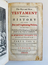 Load image into Gallery viewer, 1749 HUMPREY PRIDEAUX. The Old and New Testament Connected - 4 Volumes - Jonathan Edwards!