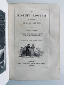 1857 JOHN BUNYAN. Pilgrim's Progress in Finest Divinity Calf w/Gauffered Foredges. Lovely!