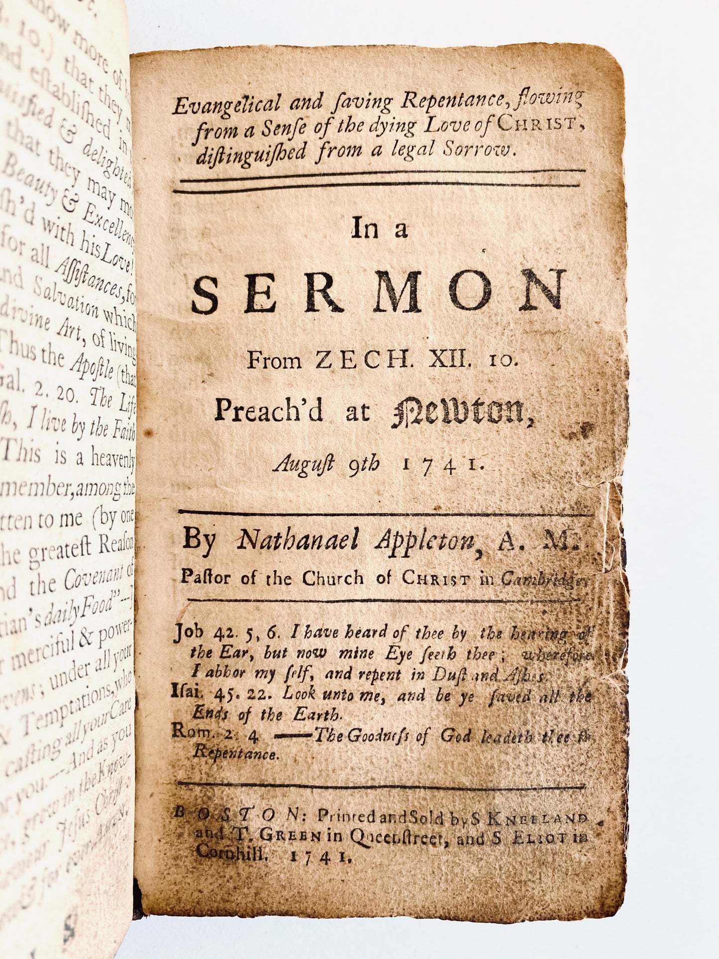 1741 GREAT AWAKENING. Jonathan Edwards &c. Rare Seekers' Meeting Sermons from Great Awakening!