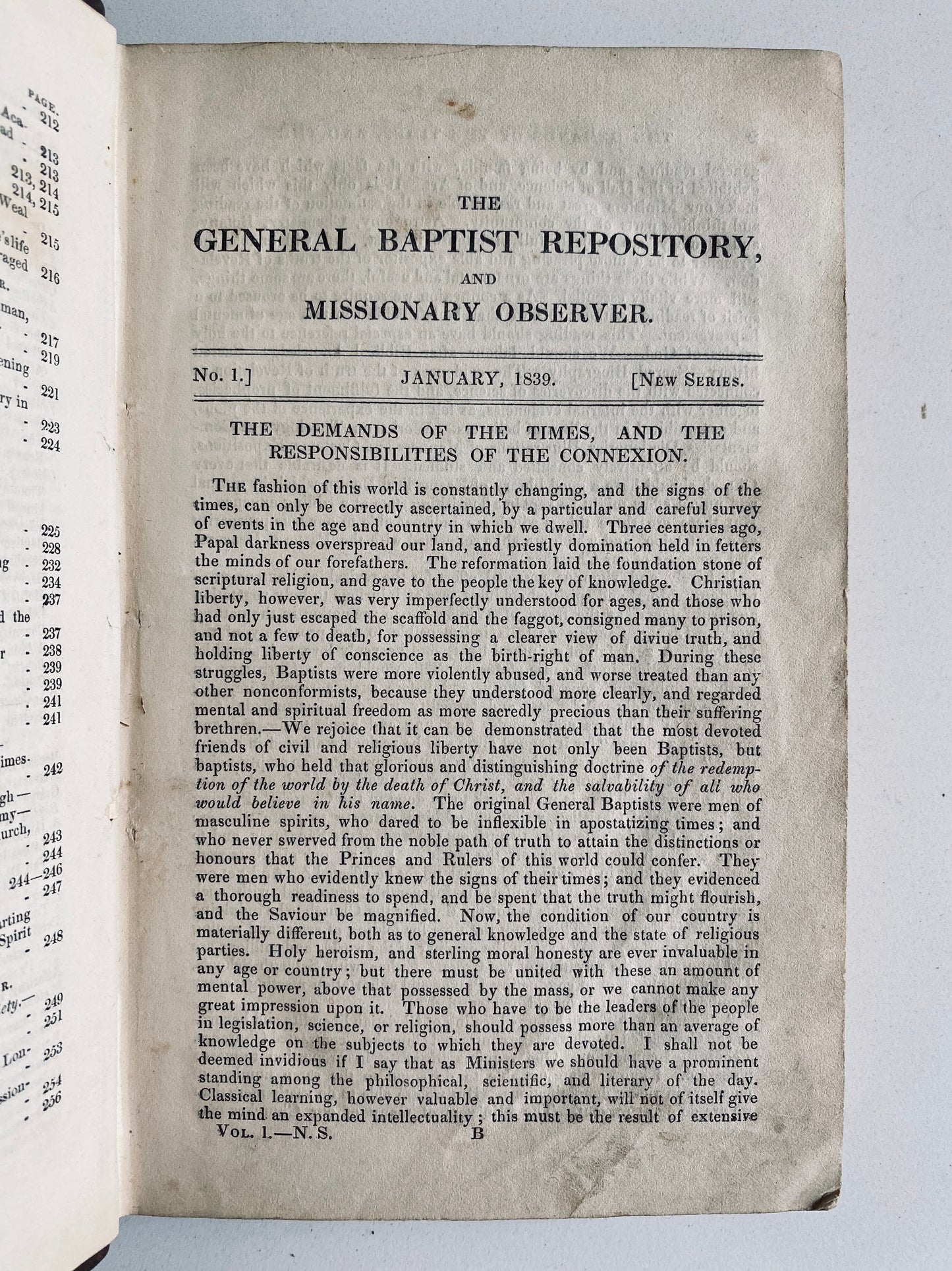 1839, 41, 43 BAPTIST MAGAZINE & MISSIONARY OBSERVER. Rare Assemblage of Three Years - Matching Bindings.