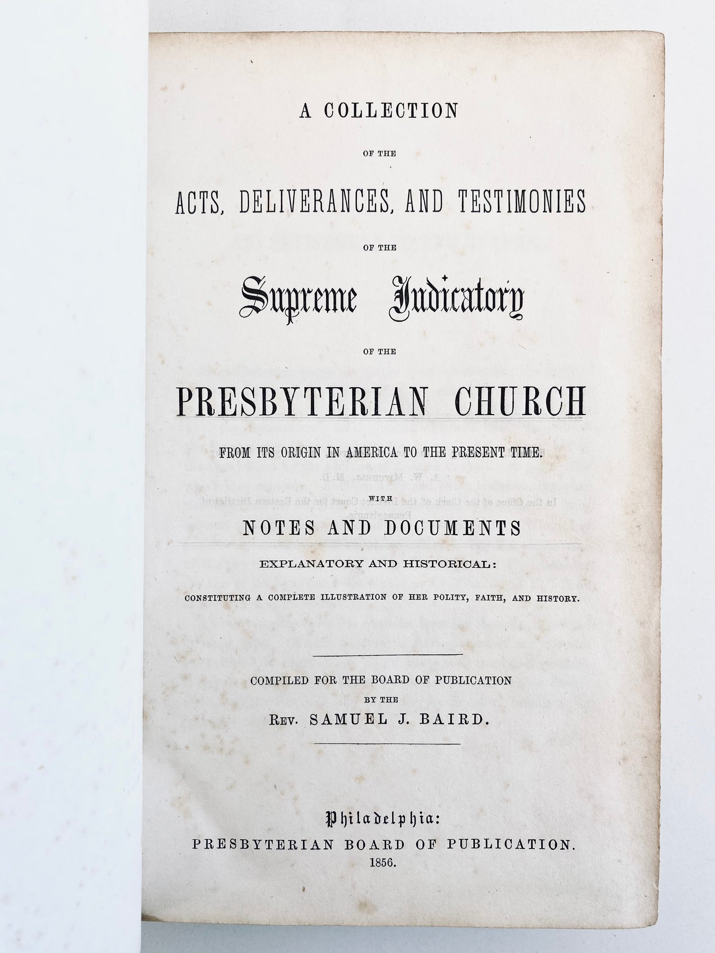 1856 SAMUEL BAIRD. History of Presbyterian Revivals; George Whitefield, Tennents, Cane Ridge Revival, &c.