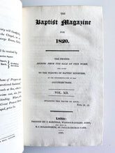 Load image into Gallery viewer, 1820 THE BAPTIST MAGAZINE. Wonderful Provenance with Additional Material Bound In