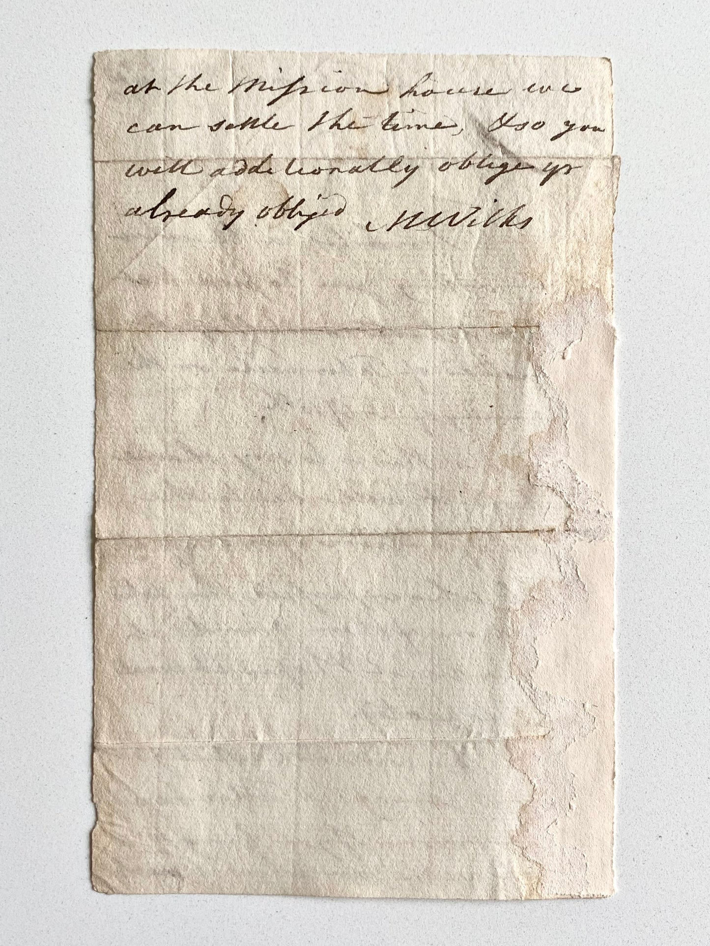 1826 MATTHEW WILKS. 1.5p ALS to William Orme from George Whitefield's Successor!