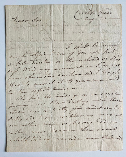 1790 HANNAH MORE. Wonderful, Personal Letter from Noted Abolitionist & Authoress.