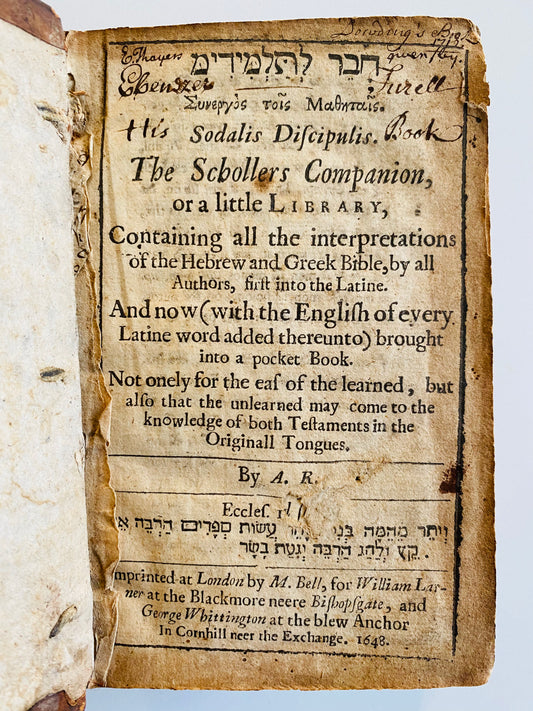 1648 ALEXANDER ROWLEY. The Schollers Companion Witch Trial & Solomon Stoddard Family Connection!