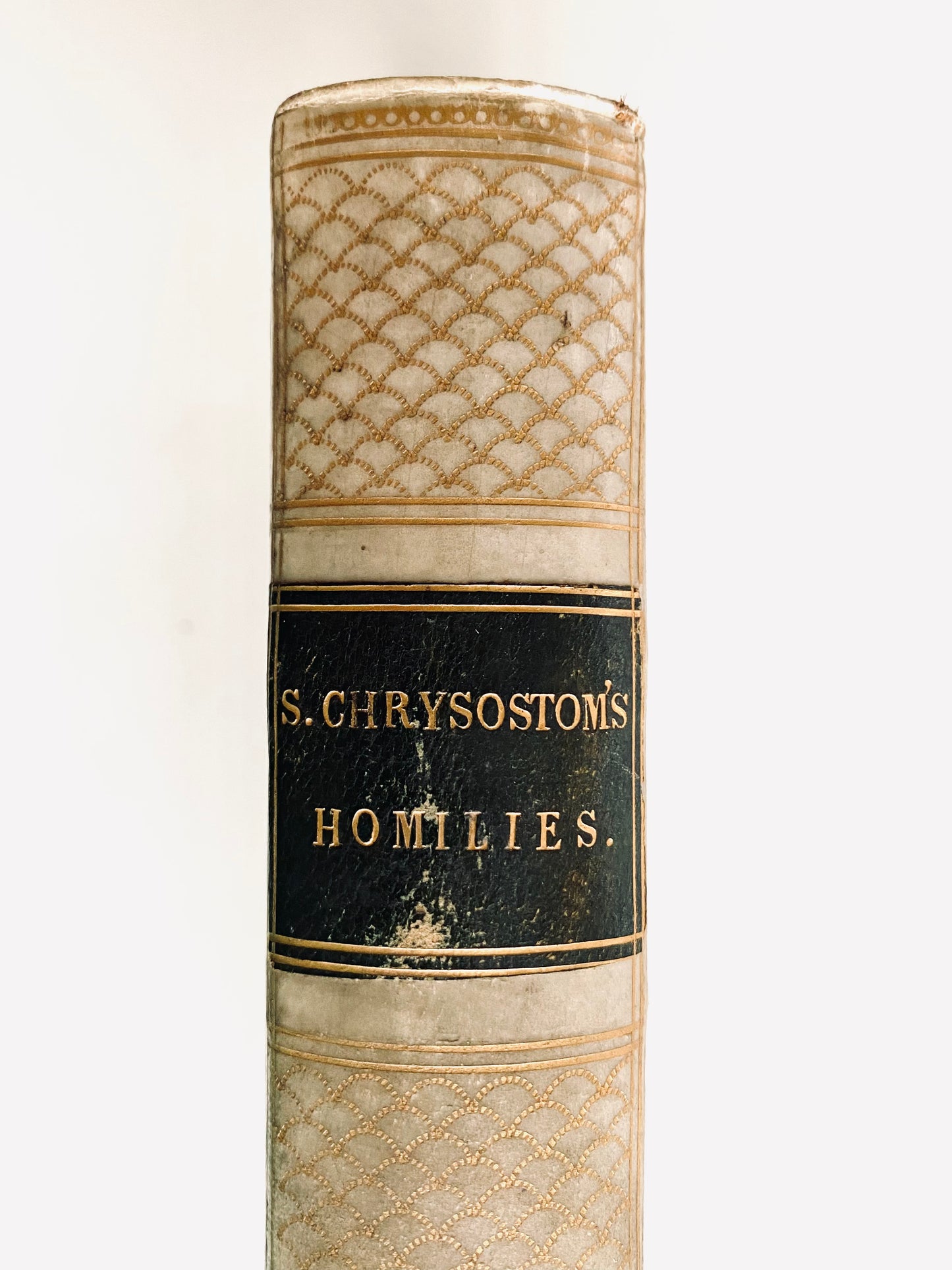 1841 JOHN CHRYSOSTOM. Homilies on the Epistle to the Romans. Superb Vellum Binding.