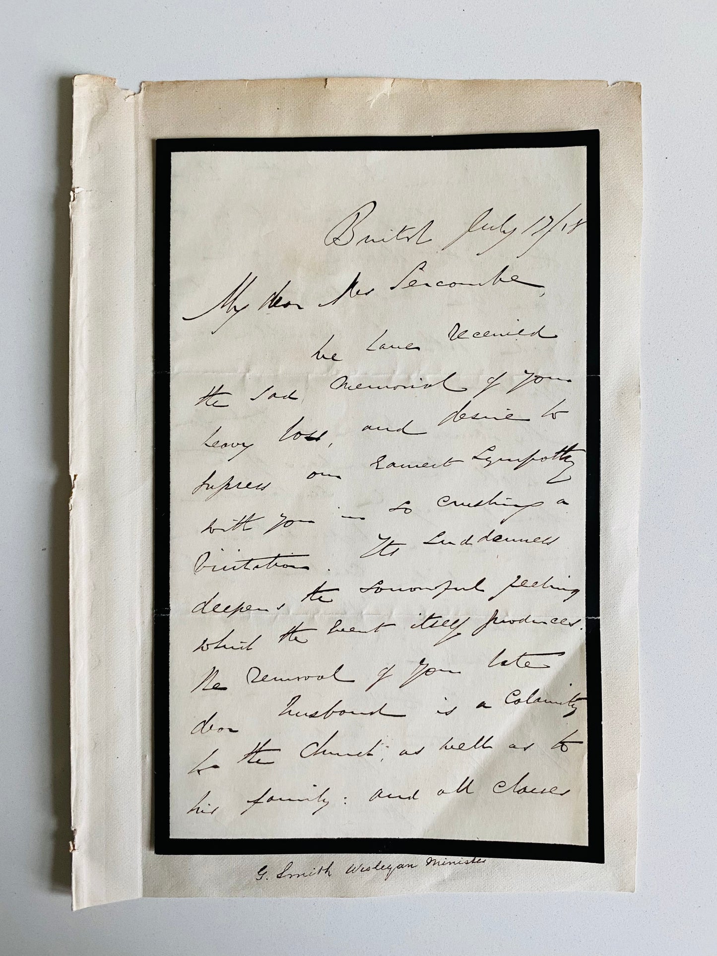 1854-1858 WESLEYAN. Group of 5 Letters by Prominent Wesleyan Divines. Peter Mackenzie, Wm. Morley Punshon, &c.