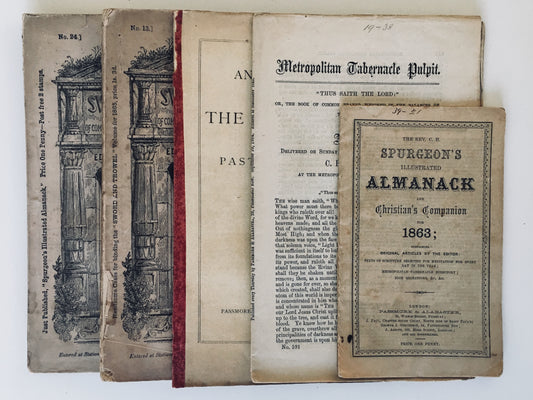1863 C. H. SPURGEON Assemblage of Almanacks, Sermons, Sword & Trowels.