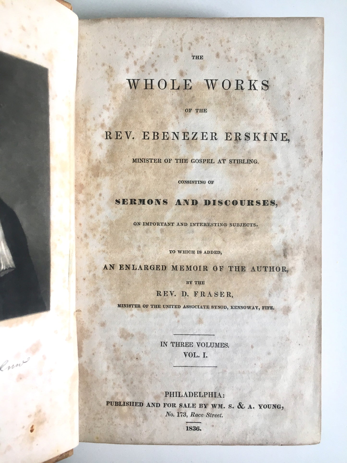 1836 EBENEZER ERSKINE [1680-1754]. The Whole Works of Scottish Presbyterian, Ebenezer Erskine