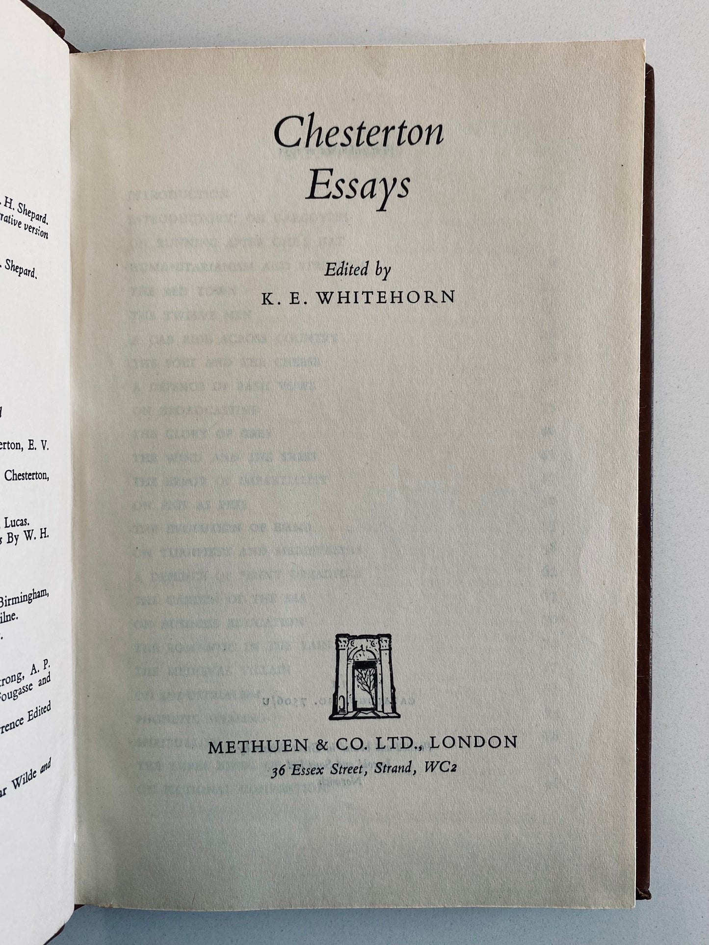 1953 G. K. CHESTERTON. Essays - First Edition in Naive Arts & Crafts Custom Binding